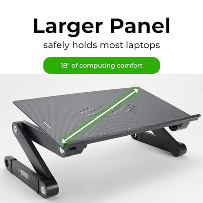 Uncaged Ergonomics WorkEZ Adjustable Laptop Stand for Desk, Laptop Stand Adjustable Height, Foldable Aluminum Cooling Computer Holder & Riser for Desk Bed, White, XL - color: XL-White
