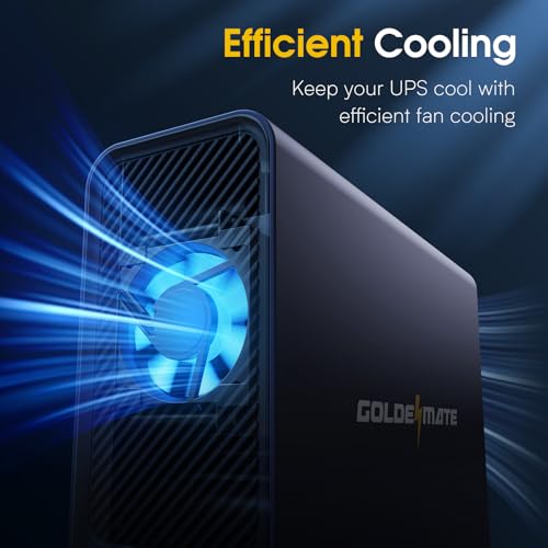 GOLDENMATE 1000VA/600W Lithium UPS Battery Backup & Surge Protector, Gray - color: Gray