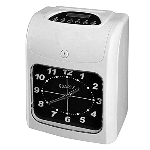Clock in Machine, English Attendance Machine Electronic Time Clock Paper Card Punch Employees Check in At Work Power Outage Available, Clock Face-1 - color: Clock Face