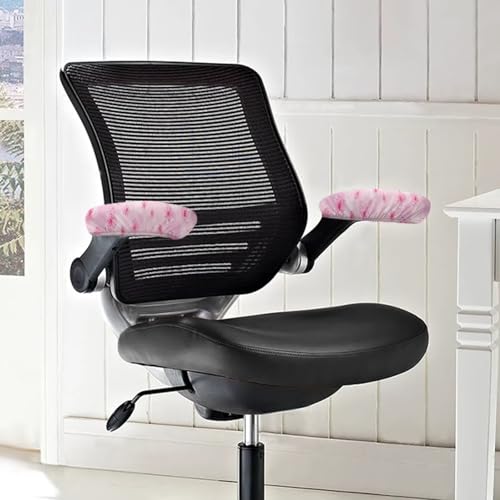Office Chair Arm Covers Set of 2 - Cherry Blossom Printed Armrest Covers With Elastic Band, Stretchy Washable for Computer Chairs - color: Cherry Blossom - Pink