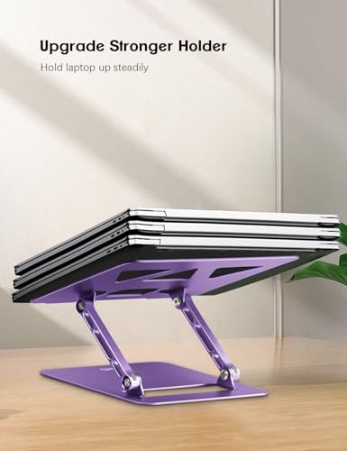Aoviho Adjustable Laptop Stand for Desk,Portable Laptop Stand Holder and Riser,Foldable Aluminum Notebook Computer Stands for MacBook Air Pro HP Lenovo Dell Samsung Chromebook, 10-15.6 inch, Purple - color: Purple