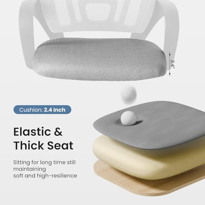 OLIXIS Ergonomic Office Chair 2 Pack, Home Desk Mesh Chairs, Lumbar Support - color: Grey, size: 2