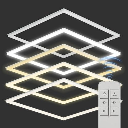 Flat Panel Light 2x2 Ft 4 Pack Led Frame Panel, Border Glow Light 3CCT Adjustable Suitable for Offices, Shops, Bathrooms etc with Integrated Ceilings (4 PCS) - size: 4 PCS