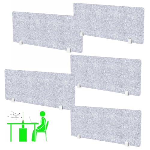 Desk Privacy Divider, Divider Sound Proof Dividers Shields Panels Cubicle Wall, for Students and Office 5pack(Gray,40X40cm) - color: Gray, size: 40X40cm