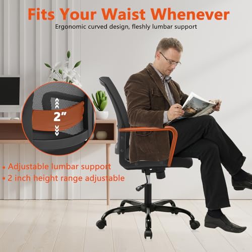 CLATINA Ergonomic Rolling Mesh Desk Chair with Executive Lumbar Support and Adjustable Swivel Design for Home Office Computer Black 4 Pack - size: 4 Pack