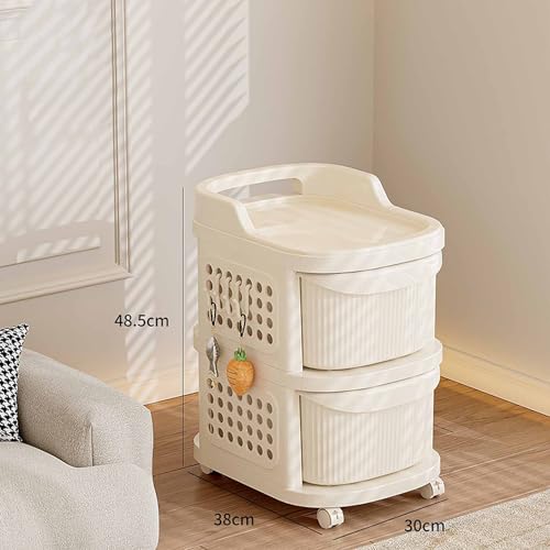 4 Drawers Storage Cart, Narrow Plastic Dresser, Rolling Organizer Cart for Office Classroom Bedroom Bathroom Art Craft Supplies, Mobile Slim Utility Cart on Wheels - size: 2 layers