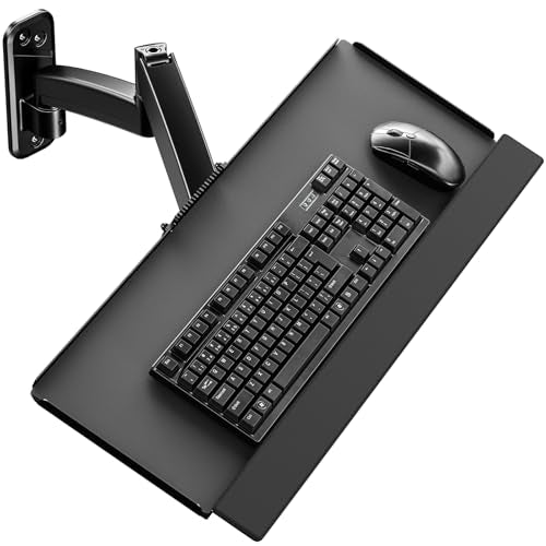 Keyboard Tray Wall Mount,Sit-Stand 26 Inch Keyboard and Mouse Stand,Black - size: Long Arm