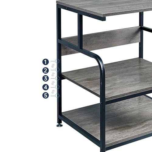 Fannova Gray Printer Stand, 23.6"x18.9" Large Printer Table with Storage - color: Gray, size: 23.6"W x 18.9"D x 30"H
