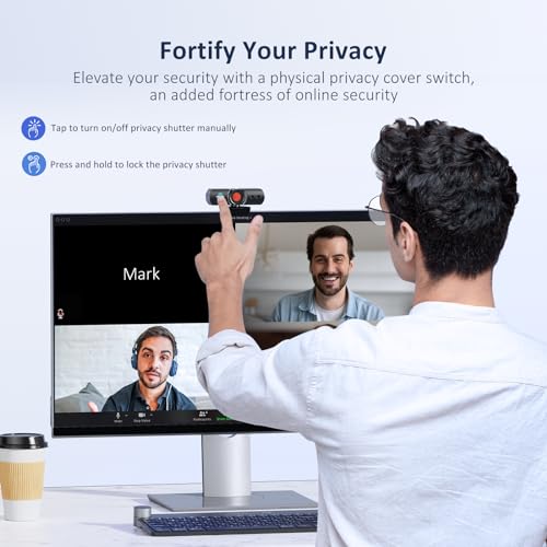 NexiGo HelloCam Pro, Webcam with Windows Hello, 1080P 60FPS Autofocus, True Privacy, Automatic Electronic Shutter, Computer Camera, Microphone, Facial Enhancement, HD USB Web Cam - color: Neo