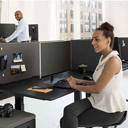 Stand Up Desk Store ReFocus Clamp-on Acoustic Desk Divider Privacy Panel that Reduces Noise and Visual Distractions (Ash Gray, 59" x 23.6") - color: Ash Gray, size: 60" X 24"