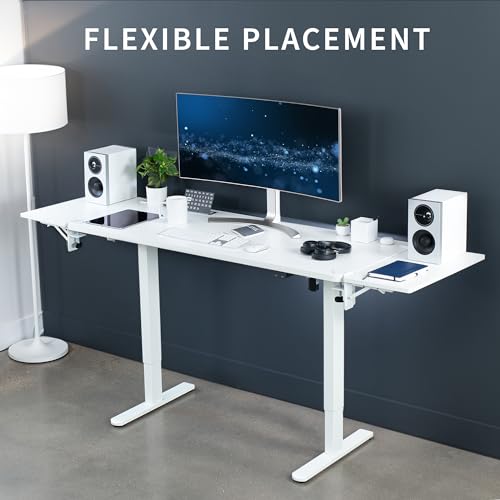 VIVO White Clamp-on 24 x 12 in Desk Extender, DESK-EXT24W