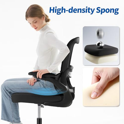 TRALT Drafting Chair - Tall Office Chair with Lumbar Support for High Desk - color: Black