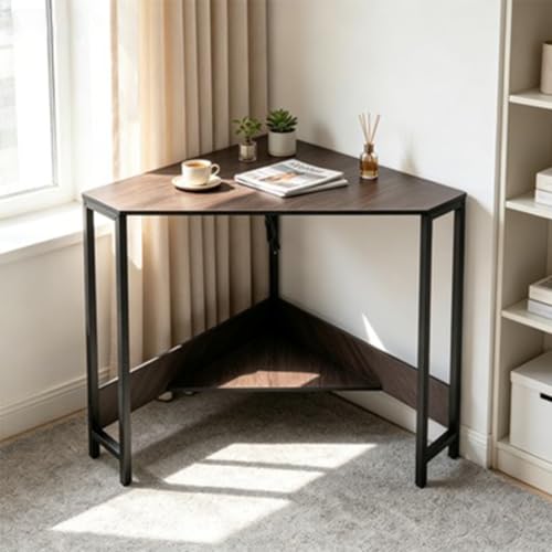 Corner Desk with Outlets and USB Ports, Triangle Desk with Storage