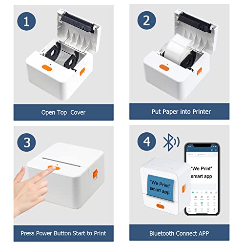 NETUM NT-1228BC Bluetooth Barcode Scanner and NETUM P58C Mini Label Printer- Portable Barcode Label Maker Printer