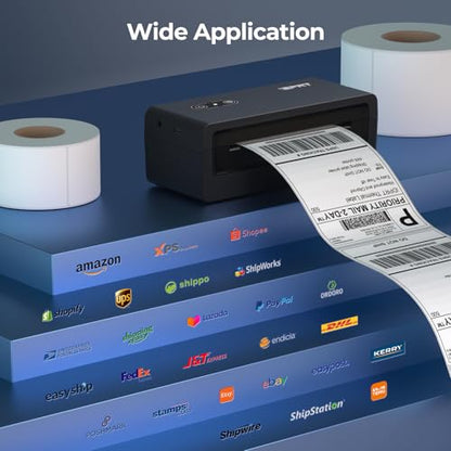 iDPRT Bluetooth Thermal Shipping Label Printer, Portabel Label Printer, Address Label Maker Machine with Tape for Small Business, 4x6 Thermal Labels Printer for Amazon, Ebay, USPS, Shopify, Etsy, etc