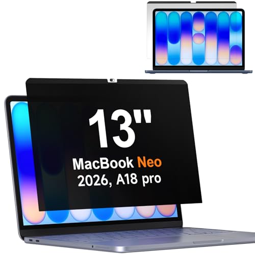 Magnetic Privacy Screen for MacBook Neo 13 Inch A18 Pro 2026, Matte Removable Anti Glare Blue Light Filter - size: MacBook Neo 13 Inch (2026)