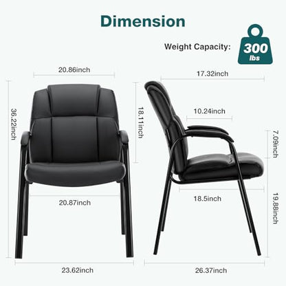 OLIXIS Office Waiting Room Chairs Set of 1, Stationary Side Guest Chair - color: Inky
