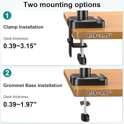 MOUNT PRO Triple Monitor Mount for 13-27 inch Screens, 3 Monitor Desk Mount, Height Adjustable Triple Display Stand, Full Motion Three Computer Arm Hold up to 17.6lbs Each, VESA 75x75, 100x100 - style: Max 27“ Gas Spring（parallel）