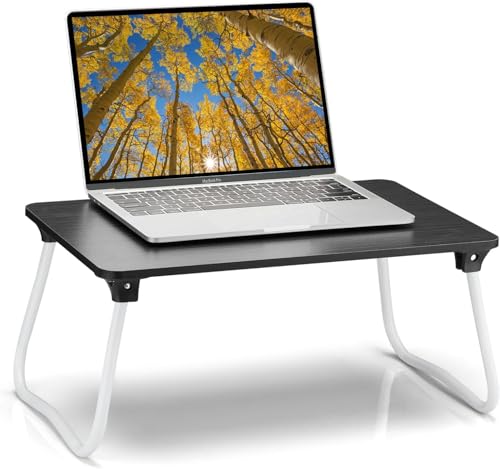 Ruxury Foldable Lap Desk Laptop Stand Bed Desk Table Tray, Breakfast Serving Tray, Portable & Lightweight Mini Table, Lap Tablet Desk for Sofa Couch Floor - Black - color: Matte Black