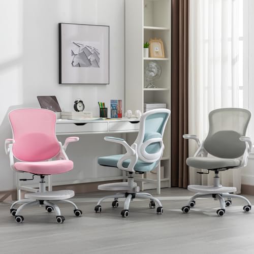 Kids Desk Chair,Ergonomic Study Chair with Adjustable Height,Swivel Mesh Desk Chair with Wheels,Home Office Chair for Children in Home Bedroom Pink - color: Pink