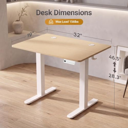 Claiks Electric Small Standing Desk, 32x19 Inch, Nature - color: Nature, size: 32 Inch
