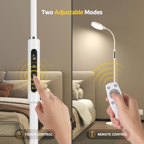 Happy Light Therapy Lamp,11000 Lux Sun Light Lamp with Touch Remote Control | Full Spectrum Light,5 Color Temperatures & 10 Brightness，1H Timer， Light Therapy for Home/Office Use - color: White
