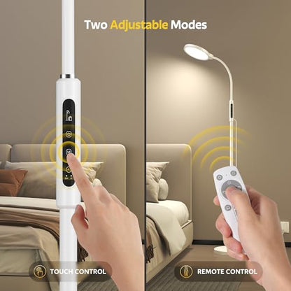 Happy Light Therapy Lamp,11000 Lux Sun Light Lamp with Touch Remote Control | Full Spectrum Light,5 Color Temperatures & 10 Brightness，1H Timer， Light Therapy for Home/Office Use - color: White