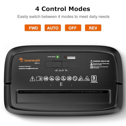 Bonsaii 9-Sheet Crosscut Paper Shredder for Home, P-4 Security Level | Shreds Credit Card, Mail, Staple & Clip, Document Shredder, 4.2 Gal Wastebasket, Small Shredder for Home Office, C261-C - size: Crosscut 9 Sheet Updated