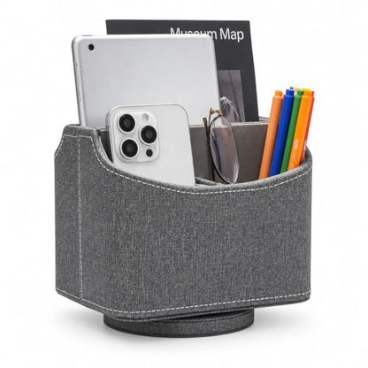 UnionBasic Rotating Desk Organizer, 360 Desk Spinning Caddy, Desktop TV Guide/Mail/Media/Remote Controller Holder Organizer, Barry Grey - color: Barry Grey
