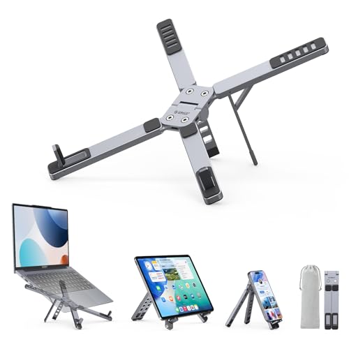 ORICO Portable Laptop Stand for Travel & Desk, Foldable 3-in-1 PN1, Gray - color: Gray