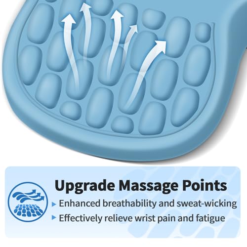 YIWEI Ergonomic Mouse Pad with Wrist Rest for Carpal Tunnel Pain Relief - color: Blue