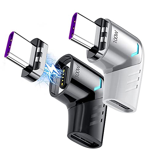 BoxWave Adapter Compatible with Logitech Spotlight Presentation Remote - MagnetoSnap PD Angle Adapter, Magnetic Charging Connector Device Saver - Metallic Silver