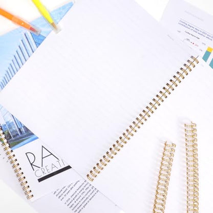 Rayson Wire Binding Spines, 7/16" 3:1 Pitch, 32-Loop Gold, 100 Pack | Binds up to 80 sheets; double-loop design helps pages turn smoothly in reports, manuals and project files.