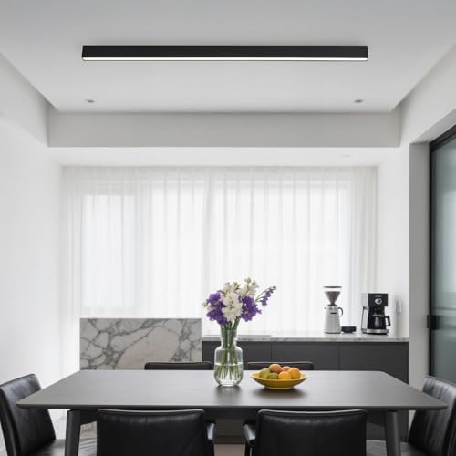 Black ceiling light LED, used for living room, bedroom, hallway, kitchen, - size: 47.2IN