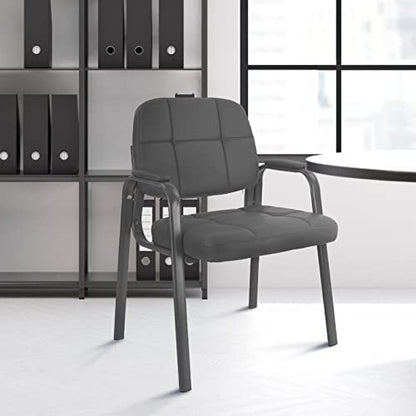 CLATINA Waiting Room Guest Chair with Bonded Leather Padded Arm Rest for Office Reception and Conference Desk(Grey 4 Pack) - color: Grey, size: 4 Pack