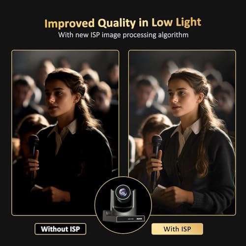 NexiGo PTZ Camera 20X Optical Zoom with PoE HDMI/3G-SDI/USB/LAN IP Streaming Outputs, Auto AI Tracking for Video Conferencing Live Streaming Meeting Church Services Worship Skype Zoom Teams OBS - color: Black