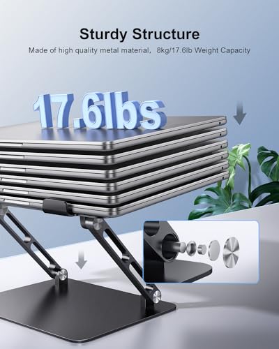 JOIOT Ergonomic Laptop Stand,Adjustable Riser for 10-17.3”Computer - color: Black