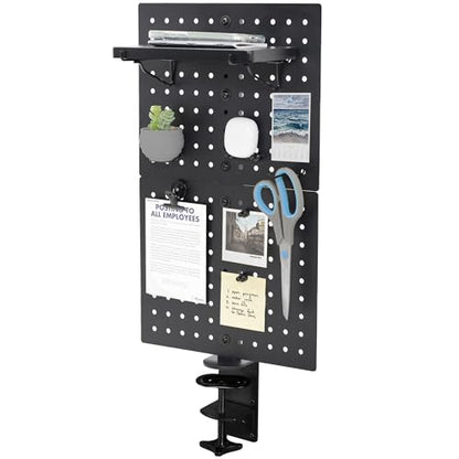 VIVO Clamp-on 12 x 20 in Desk Pegboard - color: Black, size: 12"