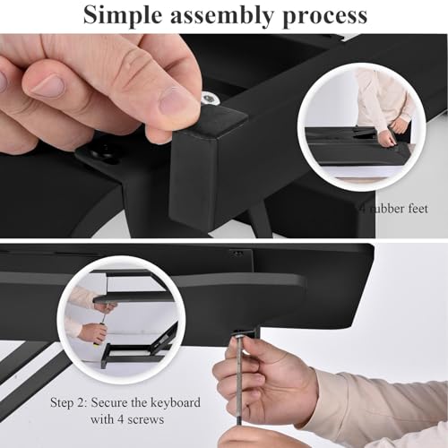 38-inch Standing Desk Converter Height Adjustable Sit to Stand Up Workstation, Duals Monitor and Laptop Riser with Wide Keyboard Tray, for Home, School, Company, Black - color: Black