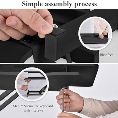 38-inch Standing Desk Converter Height Adjustable Sit to Stand Up Workstation, Duals Monitor and Laptop Riser with Wide Keyboard Tray, for Home, School, Company, Black - color: Black