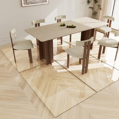 Koonmi Tempered Glass Chair Mat 36"x55" - Premium Office Chair Mat for Hardwood Floors & Low-Pile Carpet with 4 Non-Slip Pads - Thick Scratch-Resistant Surface - size: 36*55