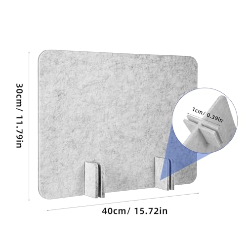 SOLUSTRE Desk Divider Felt Privacy Panel - Desktop Partition Office Divider Wall for Students, Classrooms, Noise Reduction Acoustic Screen, Light Gray