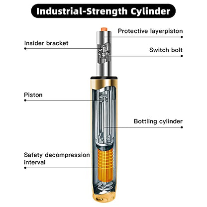 Omyoffice Adjustable Height Gas Lift Cylinder for Office Chairs, Universal Size, Heavy Duty, Gold | Heavy-Duty 1000 lbs, Hydraulic Pneumatic Gas Lift, Universal Fit Most Executive Gaming Desk Chairs - color: Gold