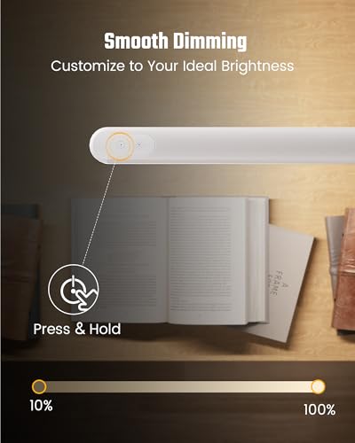 SUPERDANNY Eye-Caring LED Desk Lamp Work Lamp Office Lamp with Side Clamp - color: White, size: Clamp Mount