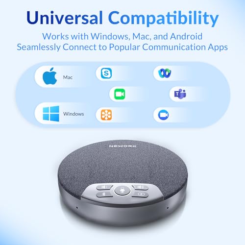 Speakerphone, Conference Speaker with 4 Mics, 360° Enhanced Voice Pickup - color: Supports 2-Unit Daisy-Chaining