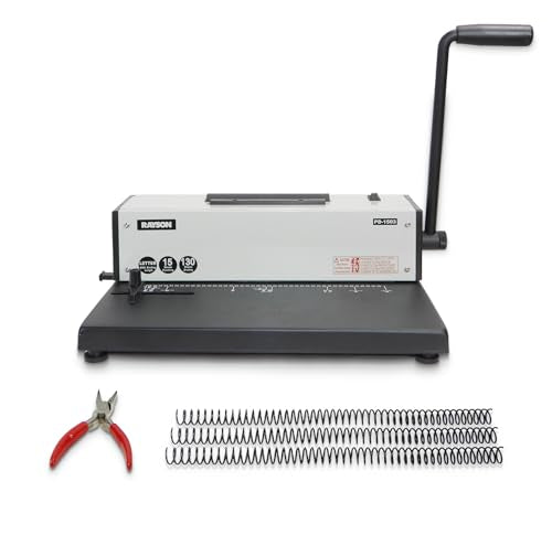 Rayson PD-1503 Coil Binding Machine 43-Hole 4:1 Spiral Binder with Inserter
