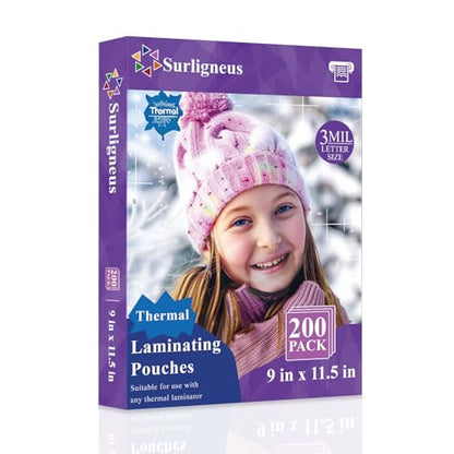 Laminating Sheets 8.5 x 11, 200 Pack Thermal Laminating Pouches 3 mil, Clear Thermal Laminating Plastic Paper Laminator Sheets, Clear Laminate Sheets Fits Letter Sized Paper (8.9 in. × 11.4 in.).