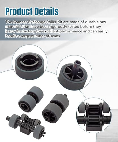 Scanner Roller Replacement Kit Fits for Brother ADS-2200 ADS-3100 | Fits for ADS-3300W ADS-4100 ADS-4300 ADS-4500W ADS-4700,Paper Pickup Roller Kit