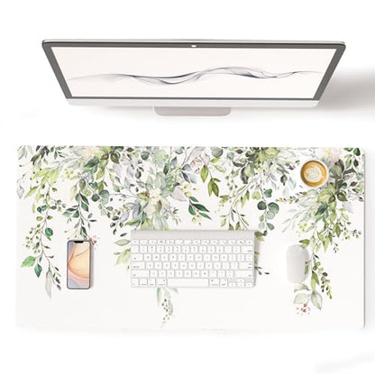 Colorful Star Green Leaves Waterproof Office Desk Mat, 31.5" x 15.7" - color: Eucalyptus Leaves, size: 31.5" x 15.7"