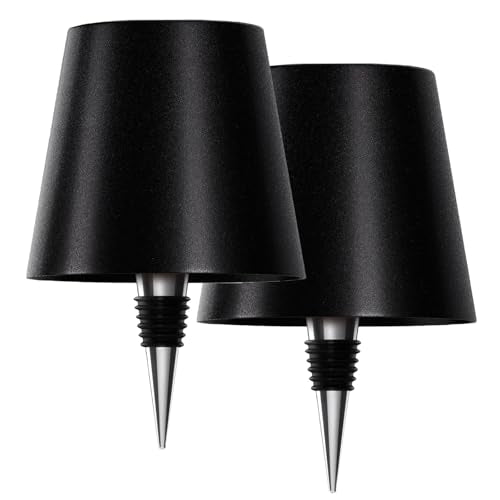 2026 New Wireless Bottle Lamp,LED Bottle Lights for Liquor & Wine Bottles,Bottle Light with Dimmable(Black,2pcs) - color: Raven